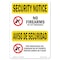 Signmission OSHA Security Sign, 7" Height, 10" Width, Rigid Plastic, No Firearms By County Bilingual, Landscape OS-SN-P-710-L-11605 - alternate 1